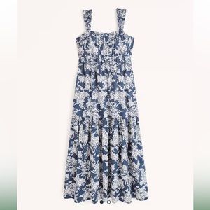 NWT Abercrombie Bow Back Poplin Maxi Dress